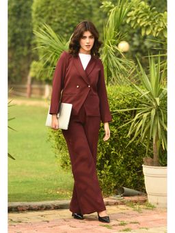 Exude - Eminence Solid Flared Trouser - Wine