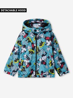 The Souled Store - Minnie Pattern Girls Bomber Jacket with Detachable Hood