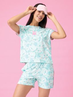 Sweet Dreams - Womens Printed T-Shirt With Shorts Green