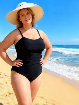 Addery - Classic Black One-Piece Swimsuit For Women