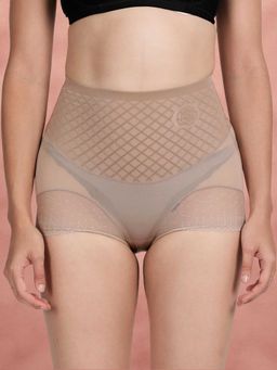 Shyaway - By Shyle Dark Skin Patterned High Waist Panty Shapewear