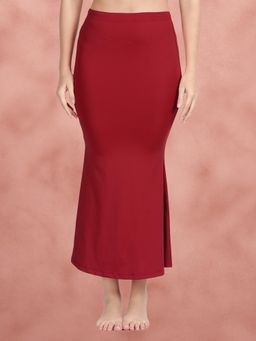 Shyaway - By United Classic Salsa Red Flared Side Slit Saree Shapewear