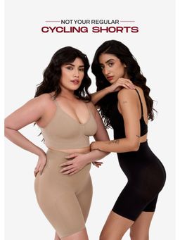 INVOGUE - Intense High Waisted Shaper Shorts - Beige