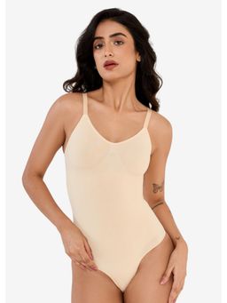 INVOGUE - Essentials Plus Bodysuit Bodyshaper Brief Cut - Beige