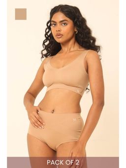 Krvvy - High Rise Seamless Shaping Briefs Nude (Pack of 2)