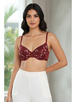 Zivame - Padded Wired Medium Coverage T-Shirt Bra - Maroon