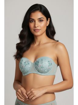 Zivame - Padded Wired Medium Coverage Strapless Bra - Green