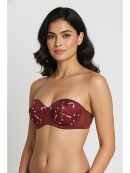 Zivame - Padded Wired Medium Coverage Strapless Bra - Maroon