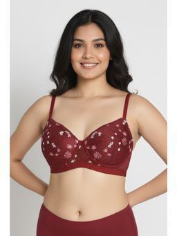 Zivame - Padded Non Wired Medium Coverage T-Shirt Bra - Maroon