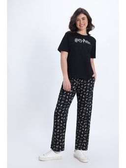 Zivame - Harry Potter Knit Cotton Top And Pyjama - Black Beauty