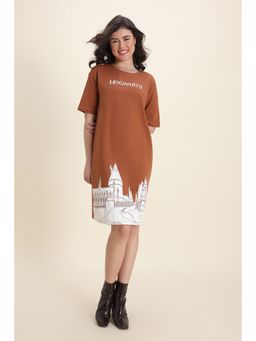 Zivame - Harry Potter Knit Cotton Loungewear Dress - Caramel Cafe