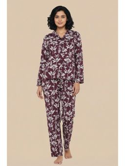 Zivame - Farm Lore Knit Cotton Shirt And Pyjama- Fig