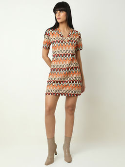 VERO MODA - Orange Printed Mini Dress
