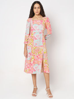 VERO MODA - Multi-Colour Floral Print Midi Dress