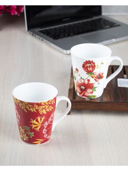 Voncasa - Coffee Mug Set Of 2 Pcs - Each 320 Ml Red