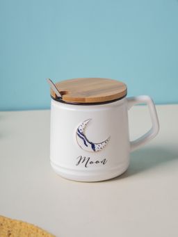 Voncasa - Mug With Lid & Spoon White
