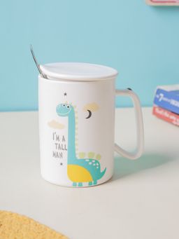 Voncasa - Mug With Lid Off White -Gen