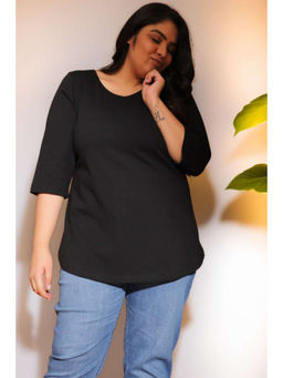 Amydus - Plus Size Black T-Shirt
