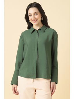 Allen Solly - Women Green Solid Long Sleeves Shirt