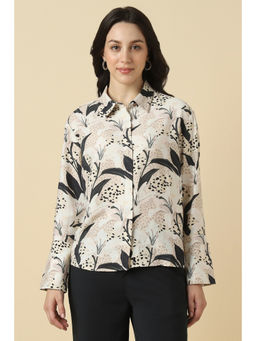 Allen Solly - Women Beige Print Long Sleeves Shirt