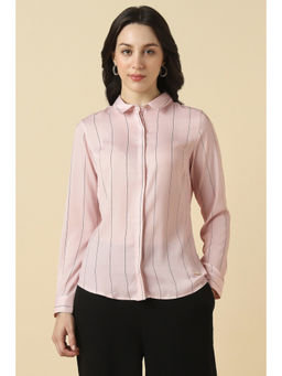 Allen Solly - Women Pink Stripe Long Sleeves Shirt