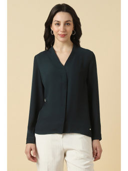 Allen Solly - Women Green Solid Long Sleeves Shirt