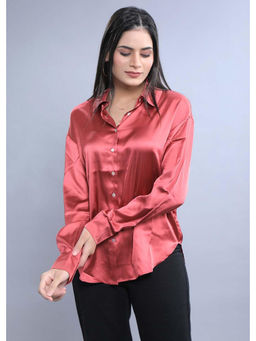 French Theory - Rust Oversized Satin Shirt