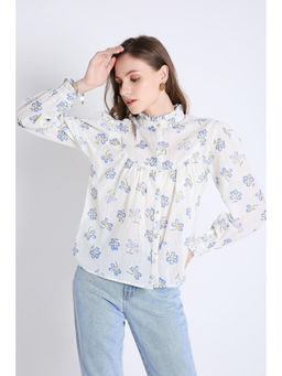 French Theory - White Cotton Casual Shirt