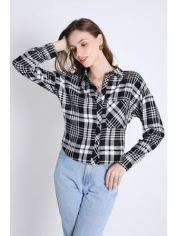 French Theory - Black Checks Crop Shirt
