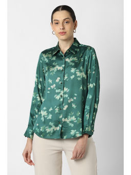 Van Heusen - Women Green Print Long Sleeves Formal Shirt