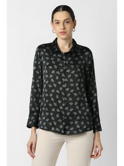 Van Heusen - Women Black Print Long Sleeves Formal Shirt