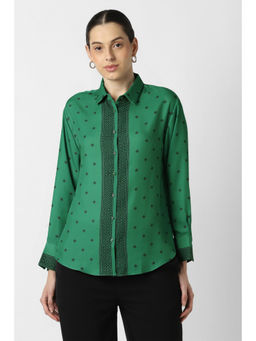 Van Heusen - Women Green Print Long Sleeves Formal Shirt