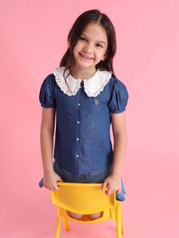 U.S. POLO ASSN. - Girls Blue Solid Top