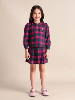 U.S. POLO ASSN. - Girls Red Checks Top