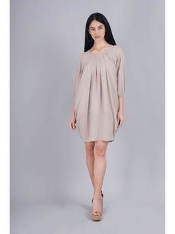 Indy Raaga - Grey Georgette Round Neck Dress