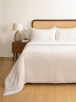 Maspar - Tencel White Super Soft Bed Duvet Cover with Pillow Cover