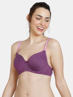 Zivame - Beautiful Basics Padded Wired 3-4th Coverage T-Shirt Bra - Dk Purple