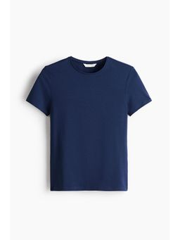 H&M - Women Navy Blue Fitted T-Shirt
