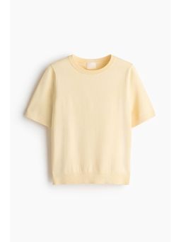 H&M - Women Yellow Fine-Knit T-Shirt