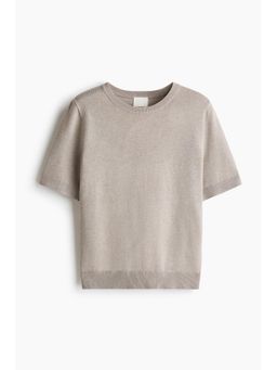 H&M - Women Grey Fine-Knit T-Shirt