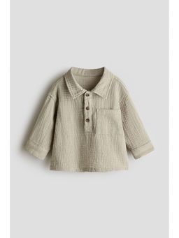 H&M - Boys Green Cotton Muslin Shirt