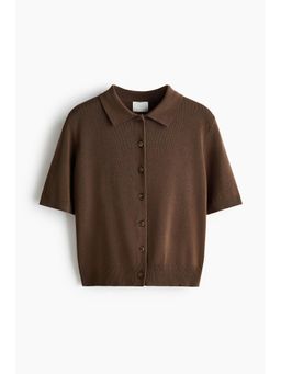 H&M - Women Brown Collared Cardigan