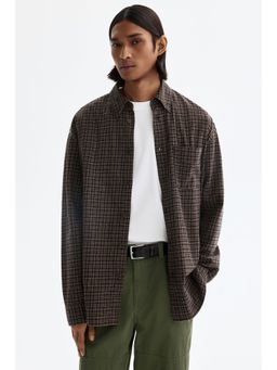 H&M - Men Brown Relaxed Fit Cotton Shirt
