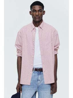 H&M - Men Pink Relaxed Fit Cotton Shirt