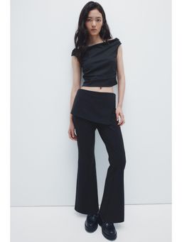 H&M - Women Black Skirt-Layered Leggings