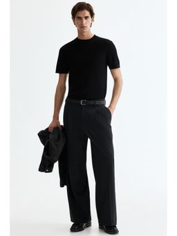 H&M - Men Black Slim Fit Knitted T-Shirt