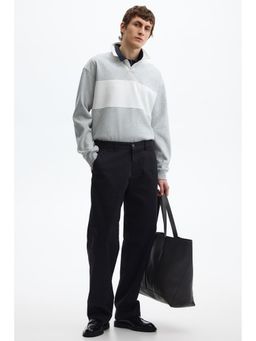 H&M - Men Black Relaxed Fit Cotton Chinos