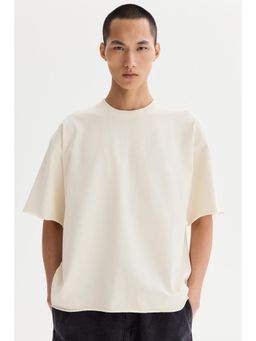 H&M - Men White Oversized Fit Boxy-Style T-Shirt