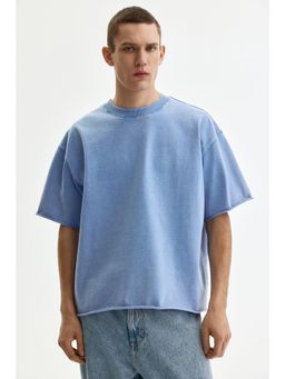 H&M - Men Blue Oversized Fit Boxy-Style T-Shirt