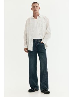 H&M - Men Blue Loose Straight Twisted Leg Jeans